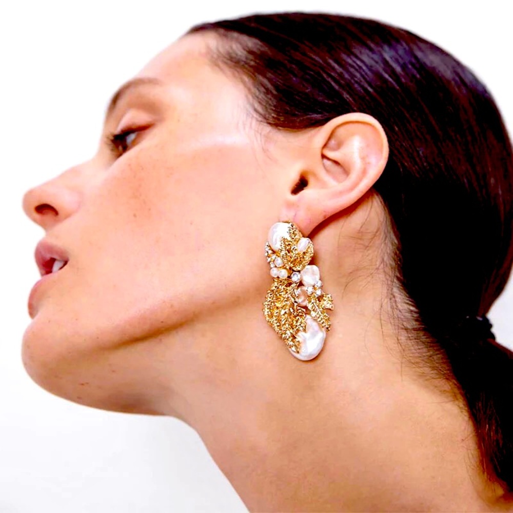 🌈2/$30 New Zara Baroque Pearl Drop Earrings - Picture 3 of 4